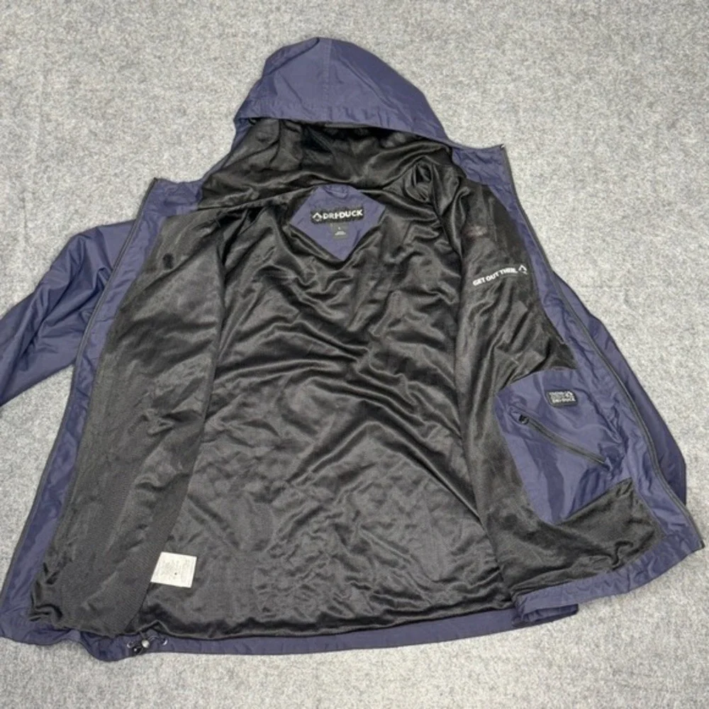 Dri Duck‎ Mens Budweiser Windbreaker Jacket Navy Blue Full Zip Hooded Large 5068
